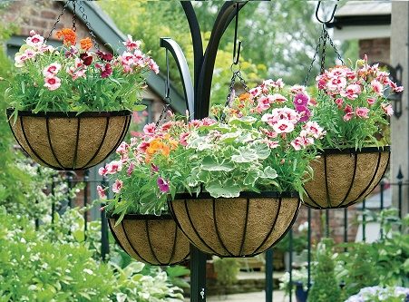 GEP 12″ Hanging Basket Coco coir with metal frame Garden and Home Décor Color Black (view 8)