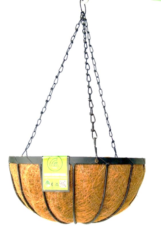 GEP 12″ Hanging Basket Coco coir with metal frame Garden and Home Décor Color Black (view 6)
