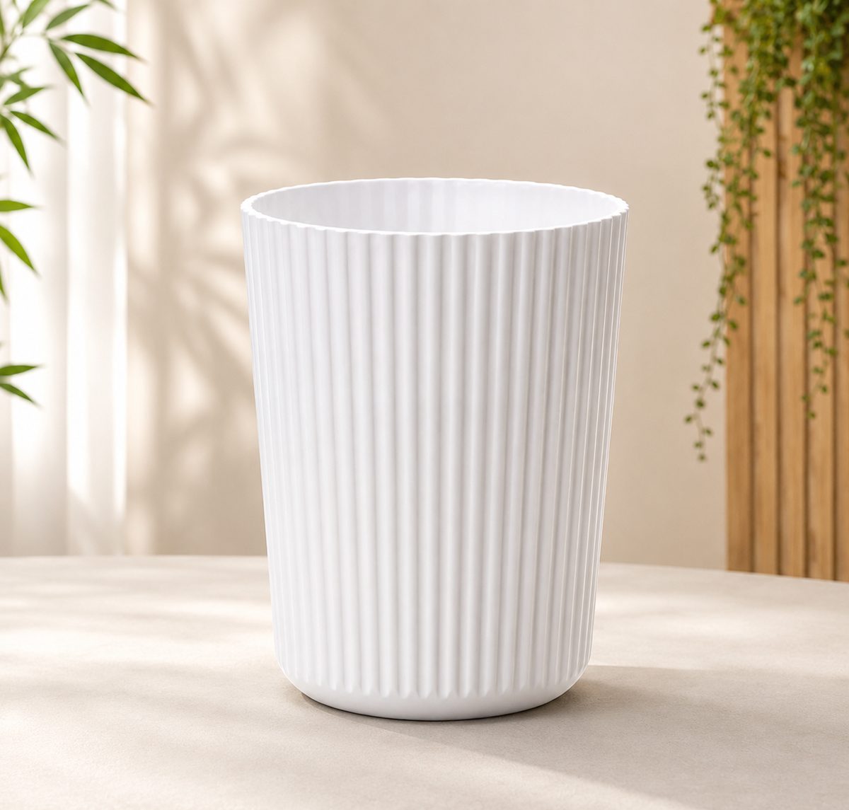 Premium Ribbed Designer PS Planter 10″ x 12″